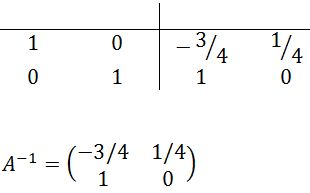 Beispiel fuer Matrixinversion ausserhalb der Hauptdiagonalen